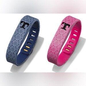 (BLUE)Tory Burch silicone Fitbit wristband/or worn as a bracelet BLUE